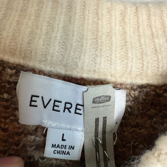 Evereve Georgia Chevron
Pullover Sweater Cream and Brown Large - Picture 5 of 7